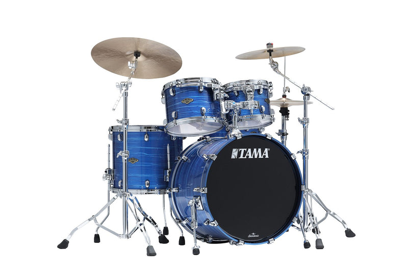 SC Walnut/Birch 4-shellkit (10,12,16,22), Lacquer Ocean Blue Ripple