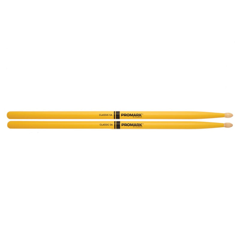 Classic 5A Painted Stick Hickory Oval tip - Yellow