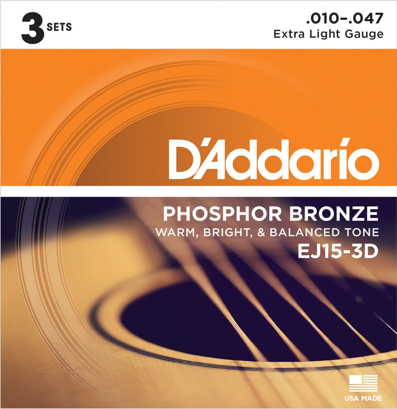Strängset Western Phosphor Bronze 010 - 047 (3-pack)