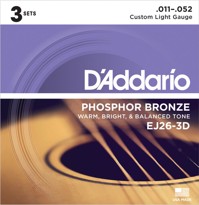 Strängset Western Phosphor Bronze 011 - 052 (3-pack)