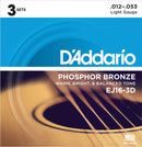 Strängset Western Phosphor Bronze 012 - 053 (3-pack)