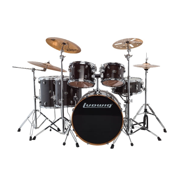 Ludwig Evolution Maple 22" Shell Pack - Trans Black