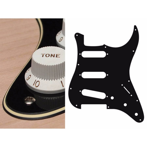 Boston ST-313 Pickguard Strat - Black & Cream