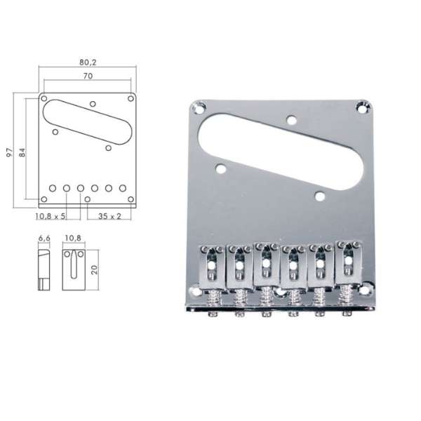 Boston T-66-C Bridge + Tailpiece Electric Guitar